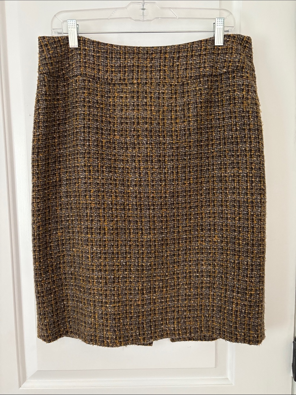 Rafaella Brown, Grey & Gold Tweed Pencil Skirt